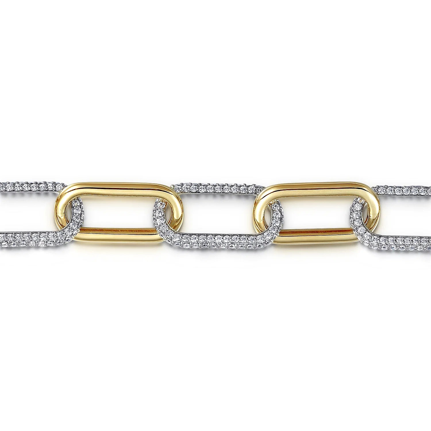 14KYW Diamond Link Chain Bracelet