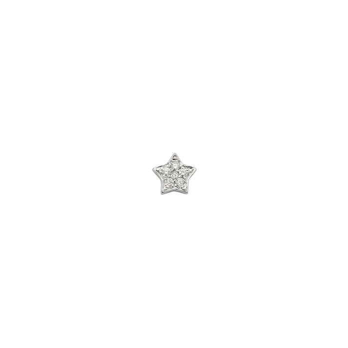 14K Single Star Studs With Diamonds