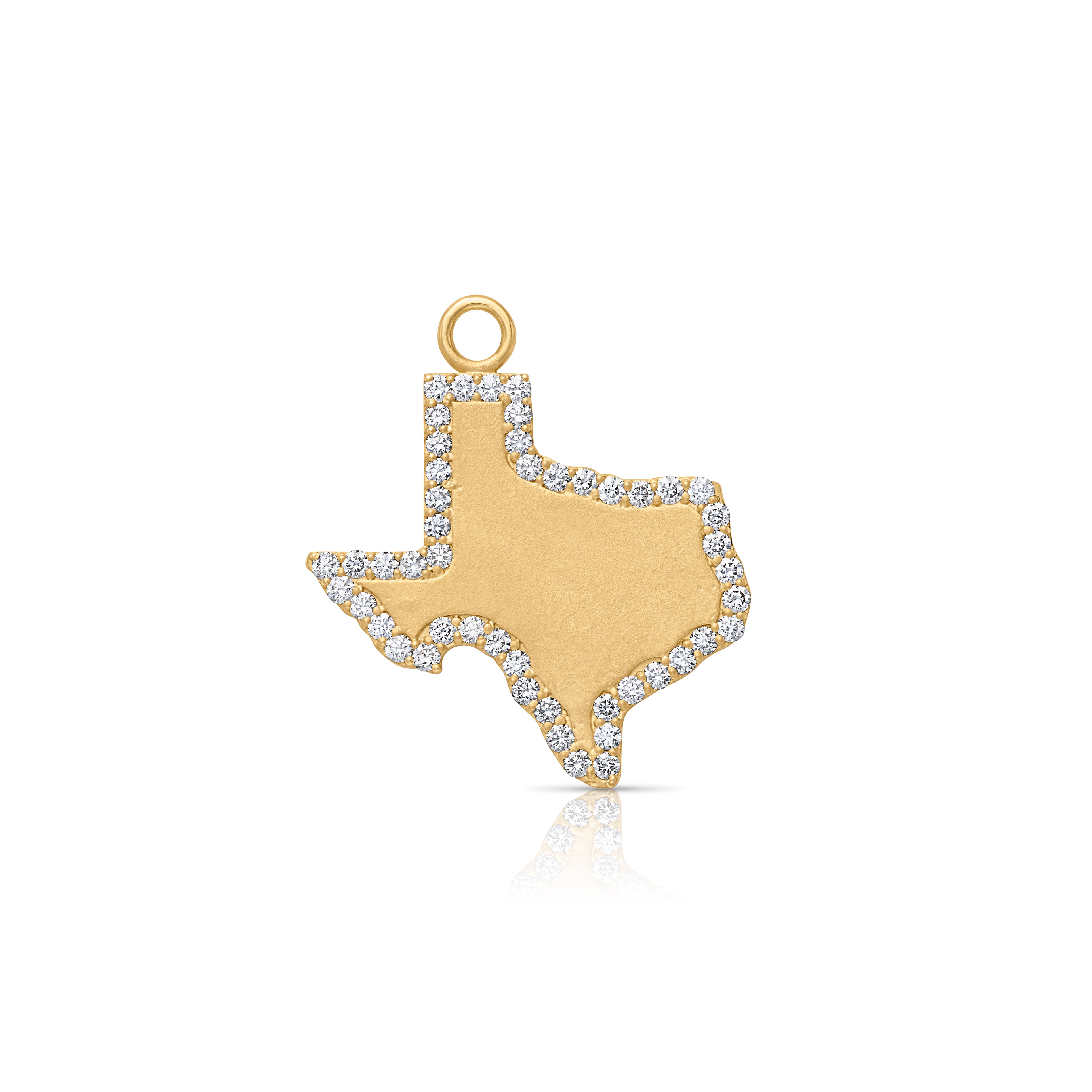 18KY Large Texas Charm with Diamond Border