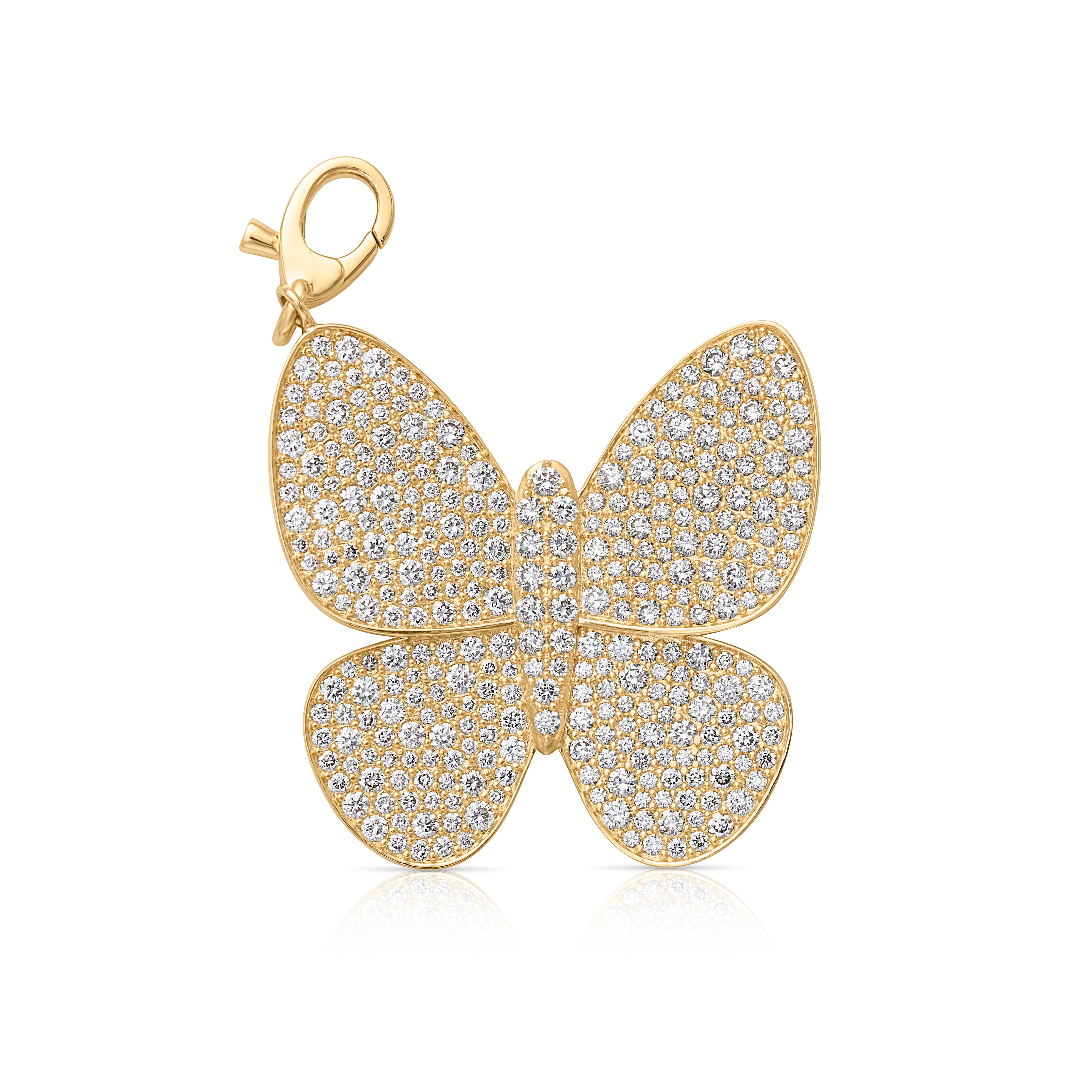 14KY Extra Large Pave Butterfly Charm