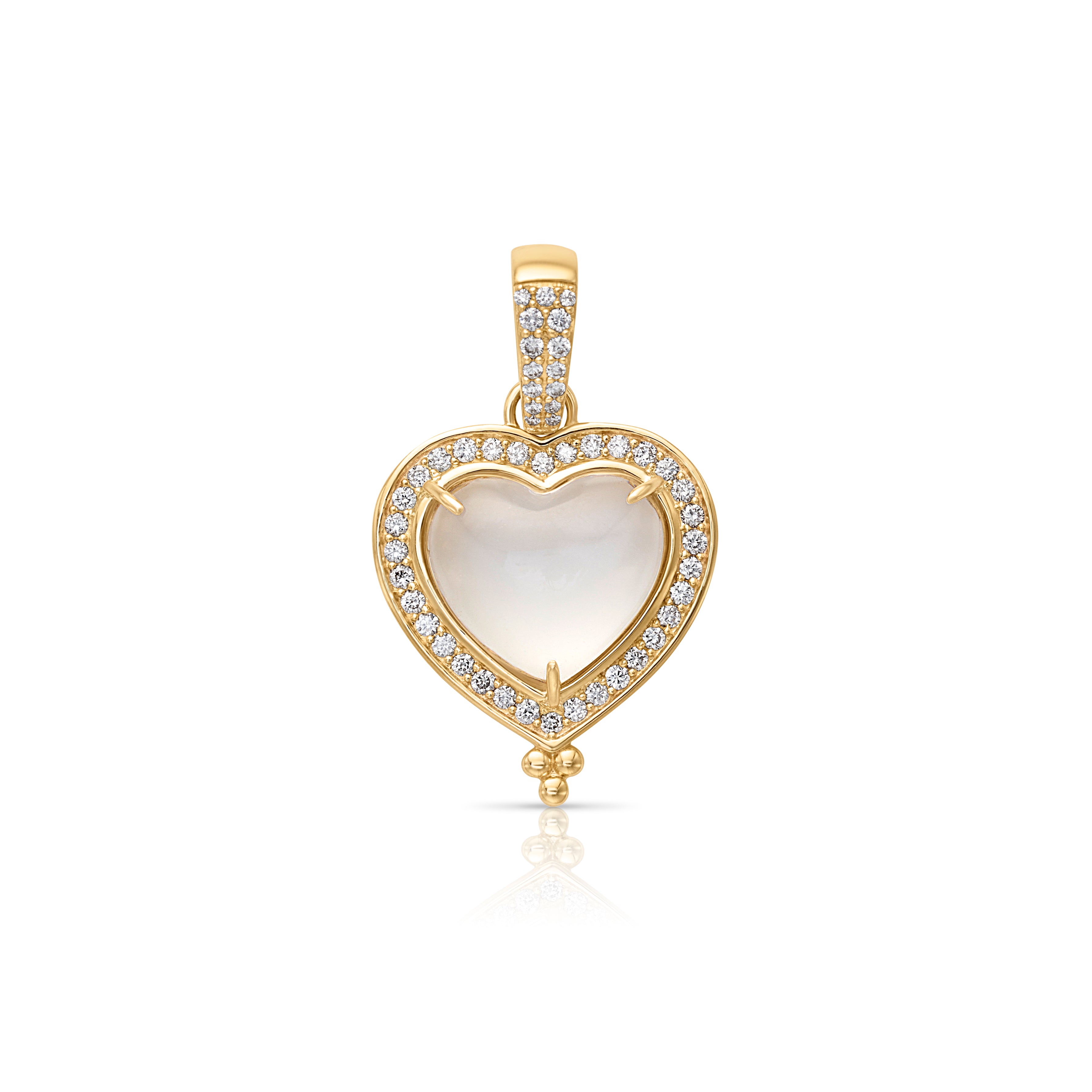 14KY Topaz Heart with Diamond Border