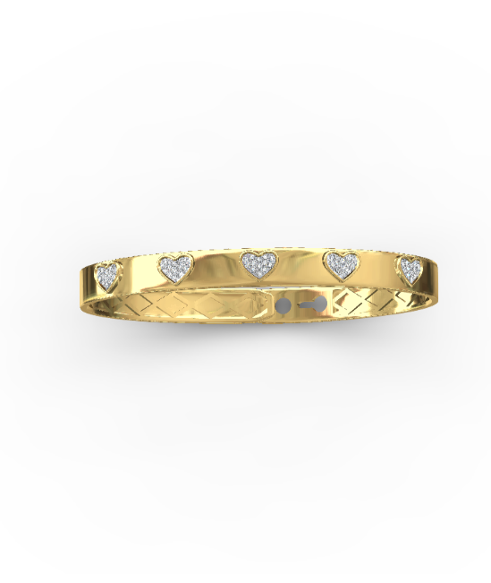 14KY 5 Heart Diamond Bangle