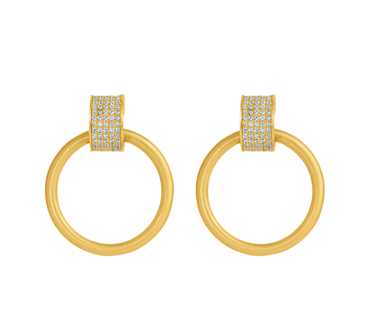 Petite Pave Drop Hoops