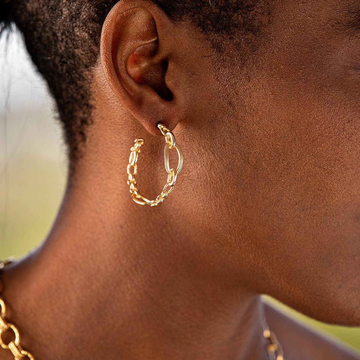 Monique Chain Hoop Earrings