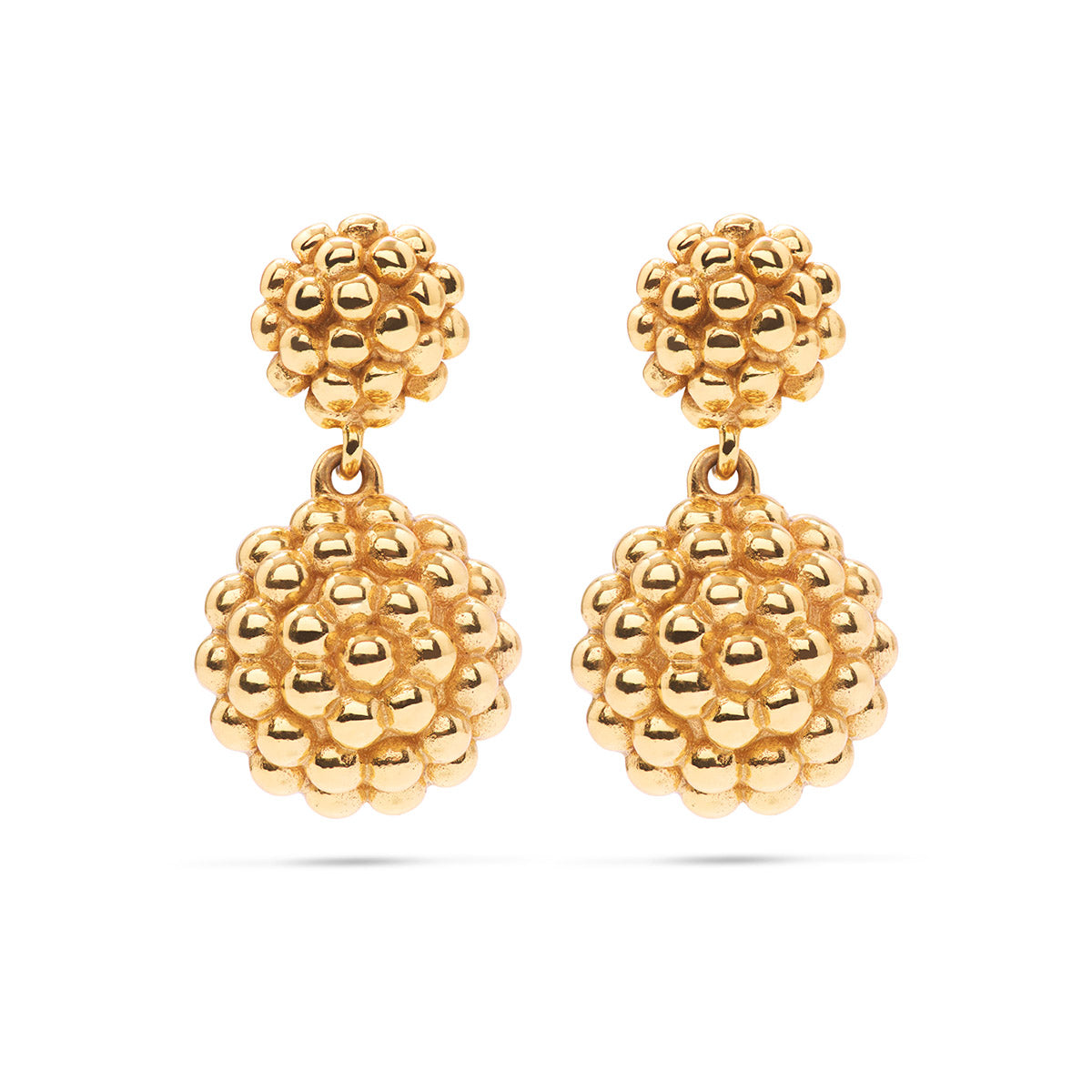 Gold Berry Double Drop Earrings