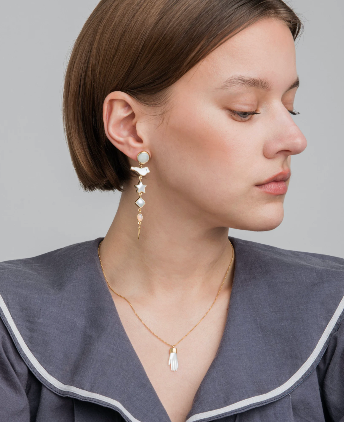 Five Charm With Victoria Drop Earrings