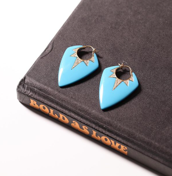 18KY Gold Classic Guitar Pick Earrings