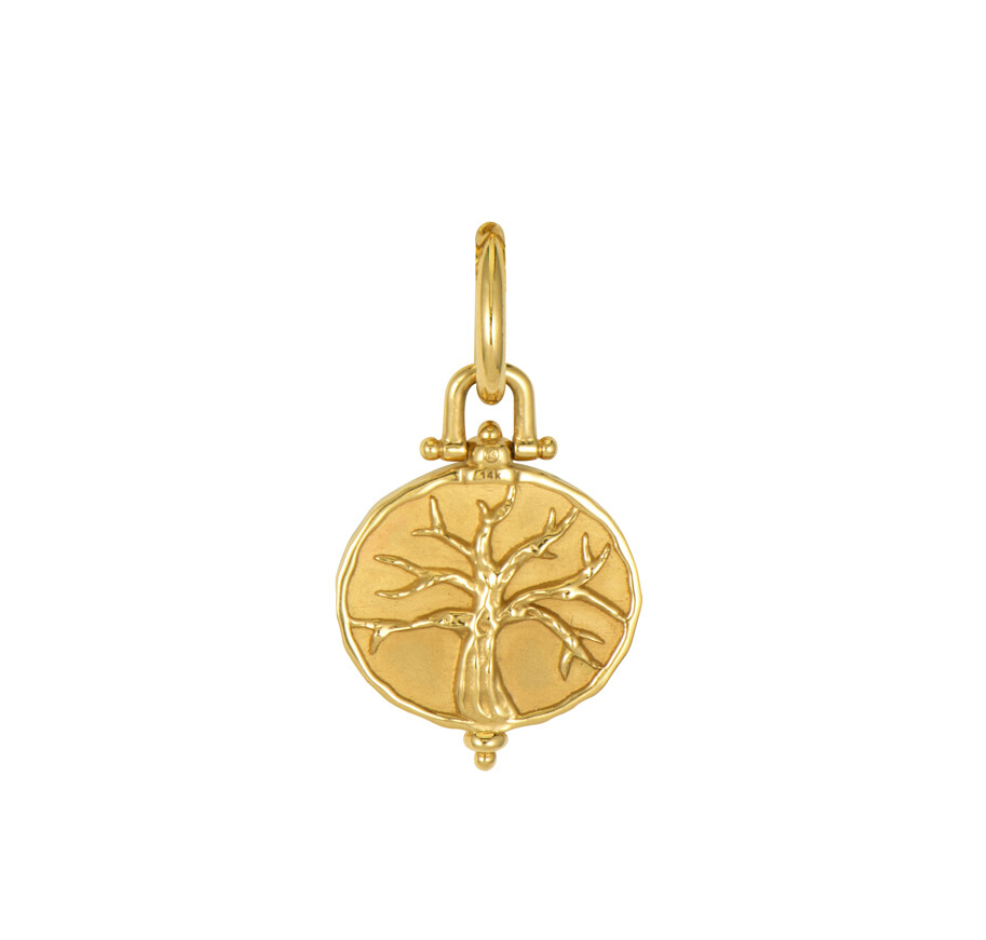 14KY Engraved Tree Of Life Pendant