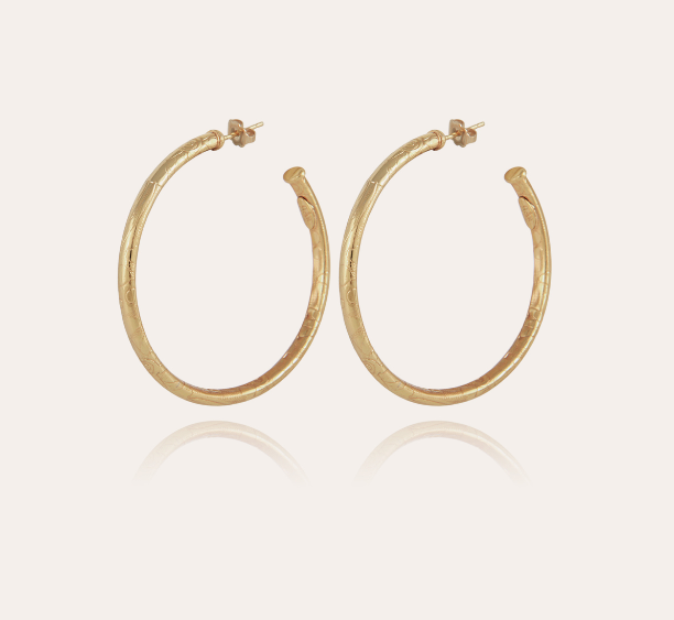 Maori Hoop Earrings Small Size Gold