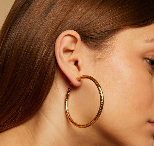 Maori Hoop Earrings Small Size Gold